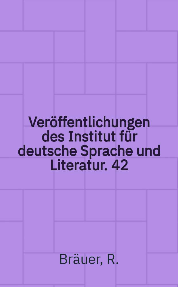 Veröffentlichungen des Institut für deutsche Sprache und Literatur. 42 : Das Problem des Spielmännischen aus der Sicht der St - Oswald -Überlieferung