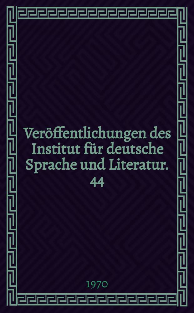Veröffentlichungen des Institut für deutsche Sprache und Literatur. 44 : Die Ausbildung einer ostmittel deutschen Norm im Gebrauch lokaler Präpositionen 1200 bis 1550