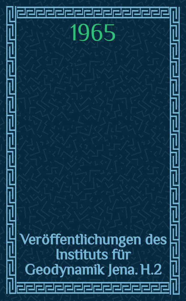 Ver&ouml;ffentlichungen des Instituts f&uuml;r Geodynamik Jena. H.2 : Verallgemeinerung der Theorie elektrodynamischer Seismographen durch frequenzabh&auml;ngige Koppelung