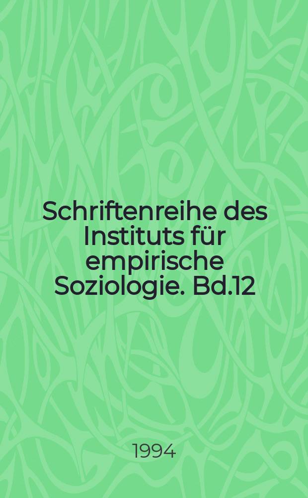 Schriftenreihe des Instituts für empirische Soziologie. Bd.12 : Ambulante Rehabilitation durch Sozialstationen