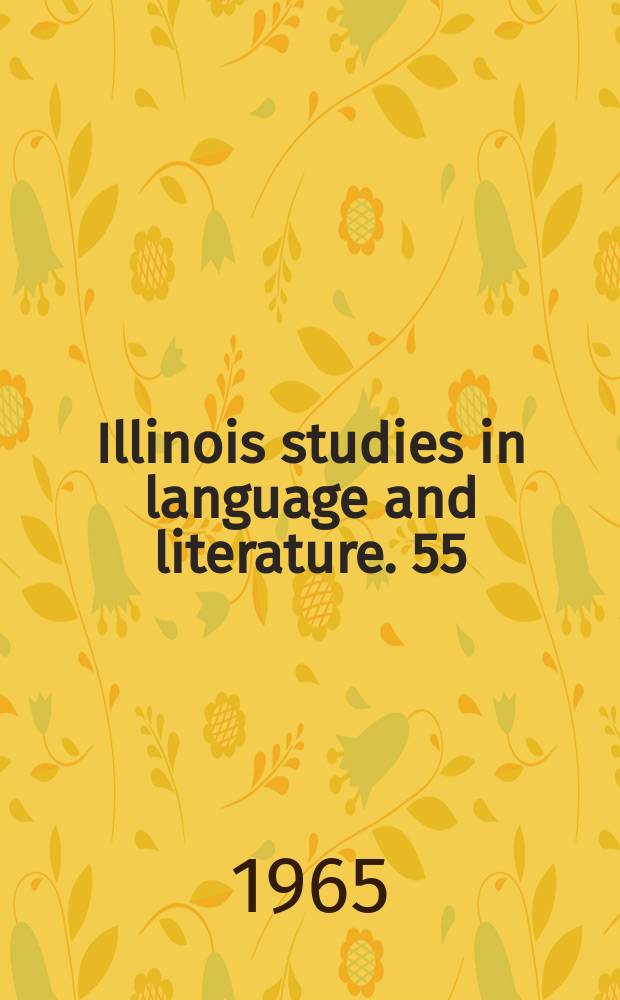 Illinois studies in language and literature. 55 : Shelleys "The trumph of life" a critical study