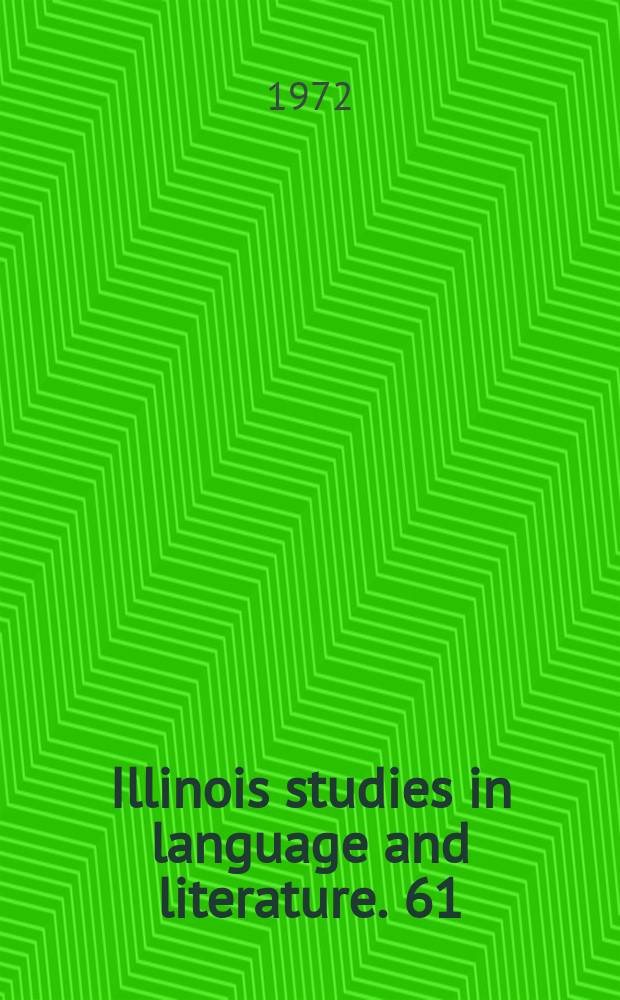 Illinois studies in language and literature. 61 : Latin textual criticism