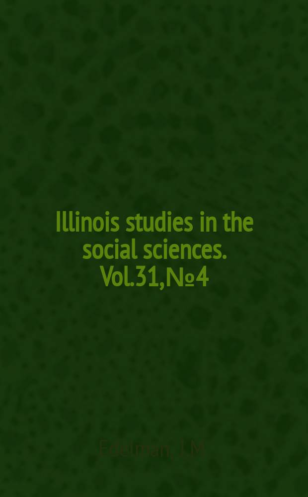 Illinois studies in the social sciences. Vol.31, №4 : The licensing of radio services in the United States, 1927 to 1947