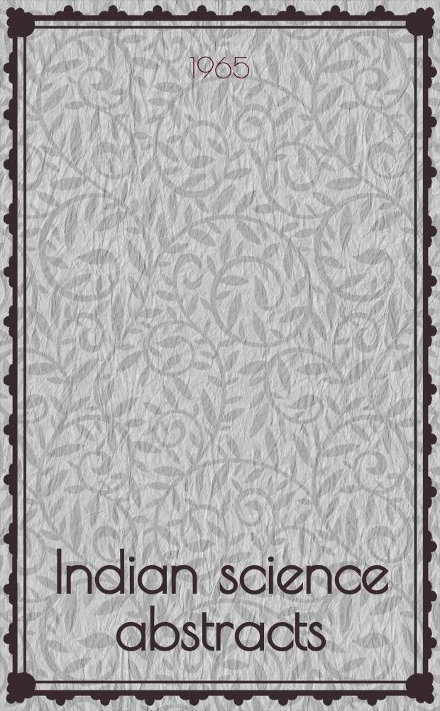 Indian science abstracts