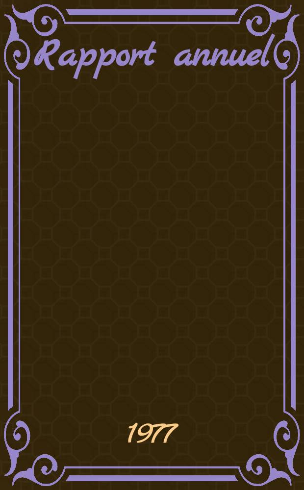 Rapport annuel