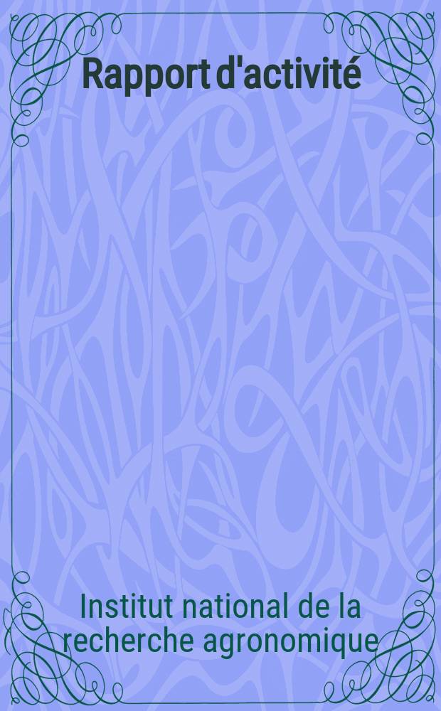 Rapport d'activité