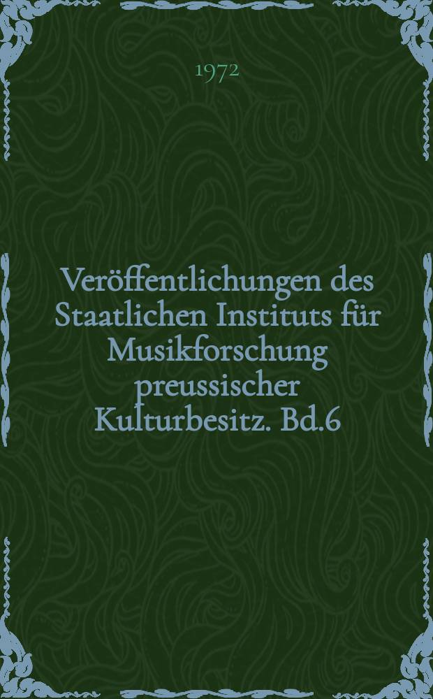 Veröffentlichungen des Staatlichen Instituts für Musikforschung preussischer Kulturbesitz. Bd.6 : Wahrnehmung von Tonhöhe und Klangfarbe als...