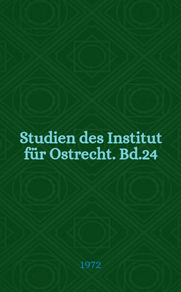 Studien des Institut für Ostrecht. Bd.24 : Zeitgenössische Fragen des internationalen Zivilverfahrensrechts