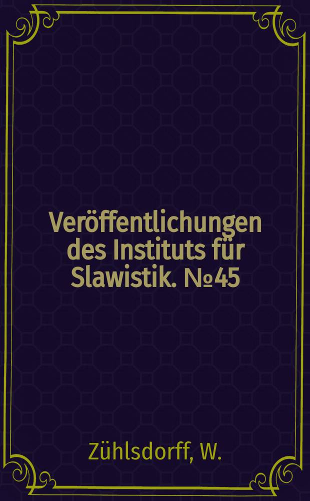 Ver&ouml;ffentlichungen des Instituts f&uuml;r Slawistik. №45/1 : Flurnamenatlas des s&uuml;dlichen S&uuml;dwestmecklenburg