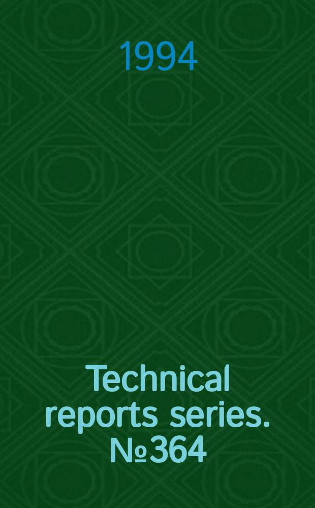 Technical reports series. №364 : Handbook of parameter values for the prediction of radionuclide transfer in temperate environments