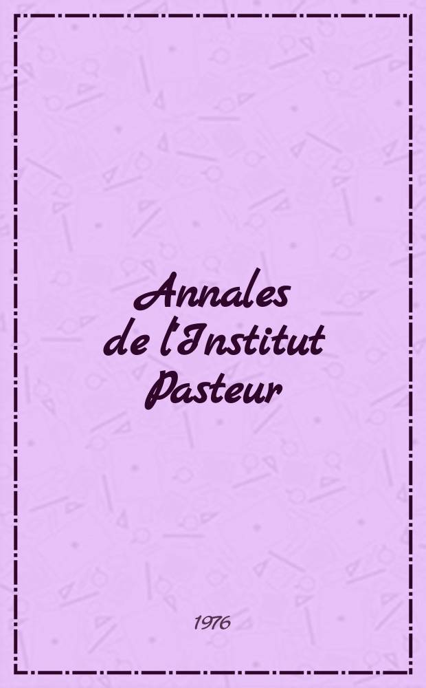 Annales de l'Institut Pasteur : An intern. j. Vol.127, №3/4 : Origin and expression of antibody diversity