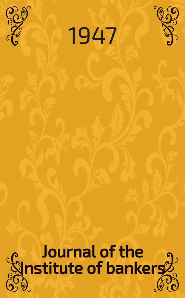 Journal of the Institute of bankers