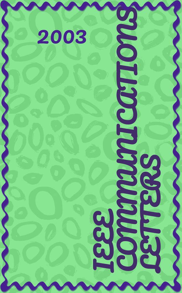 IEEE communications letters : A publ. of the IEEE communications soc. Vol.7, №10