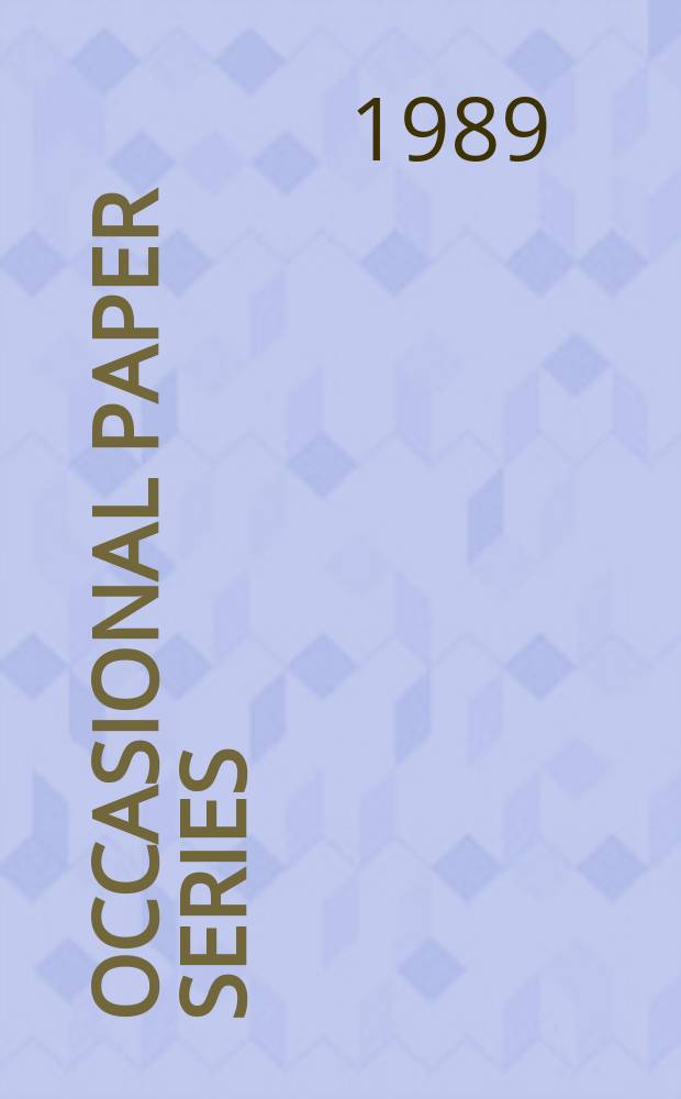 Occasional paper series