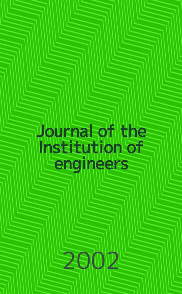 Journal of the Institution of engineers (India). Vol.82, [№]2