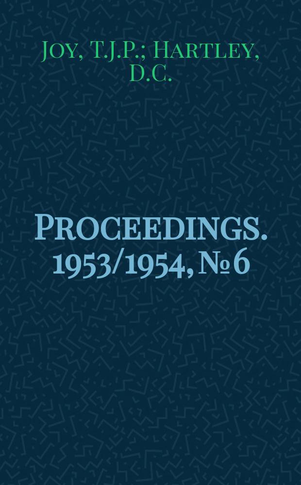 Proceedings. 1953/1954, №6 : Type characteristics as applicable to vehicle stability problems