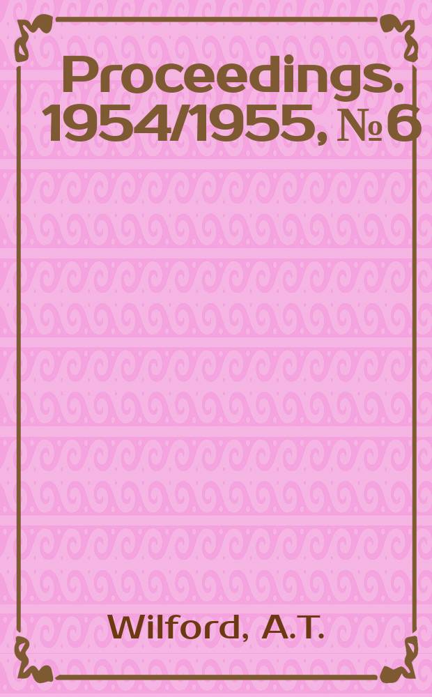 Proceedings. 1954/1955, №6 : Analysis and interpretation of service records