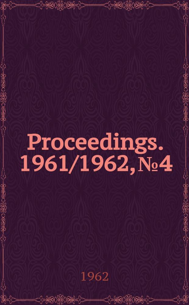 Proceedings. 1961/1962, №4 : Symposium on agricultural tractors