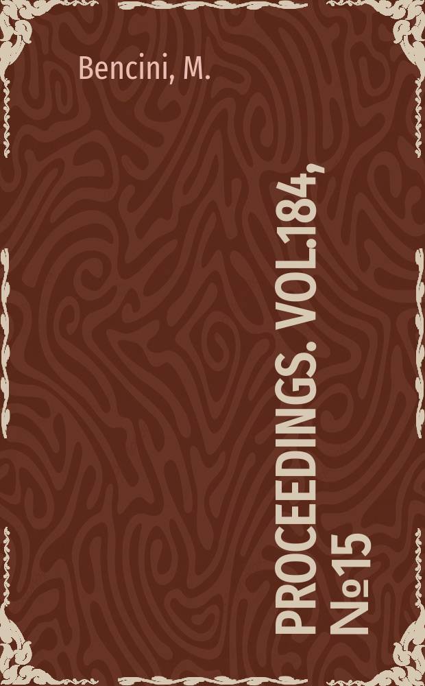 Proceedings. Vol.184, №15 : The Italian way to safety