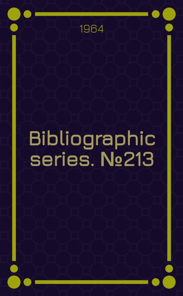 Bibliographic series. №213 : Permanence