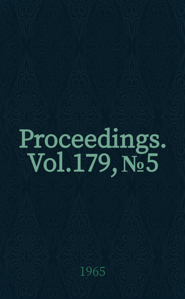 Proceedings. Vol.179, №5 : Fresh water from the sea. Nominated lecture