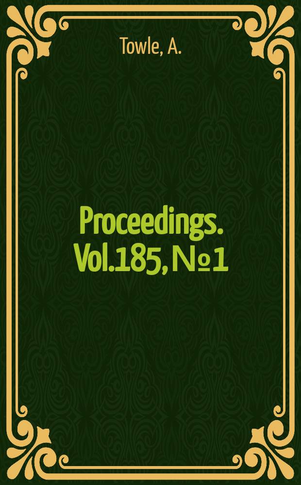 Proceedings. Vol.185, №1 : Some problems and development in the field of automotive lubrication