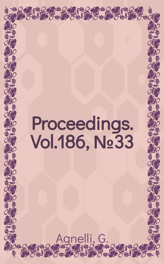 Proceedings. Vol.186, №33 : Economics of the motor industry