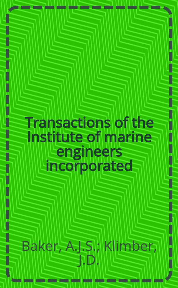 Transactions of the Institute of marine engineers incorporated : Publ. monthly. Vol.86, P.7 : Research engines for low and medium speed applications