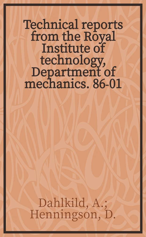 Technical reports from the Royal Institute of technology, Department of mechanics. 86-01 : Sedimentation between parallel ...