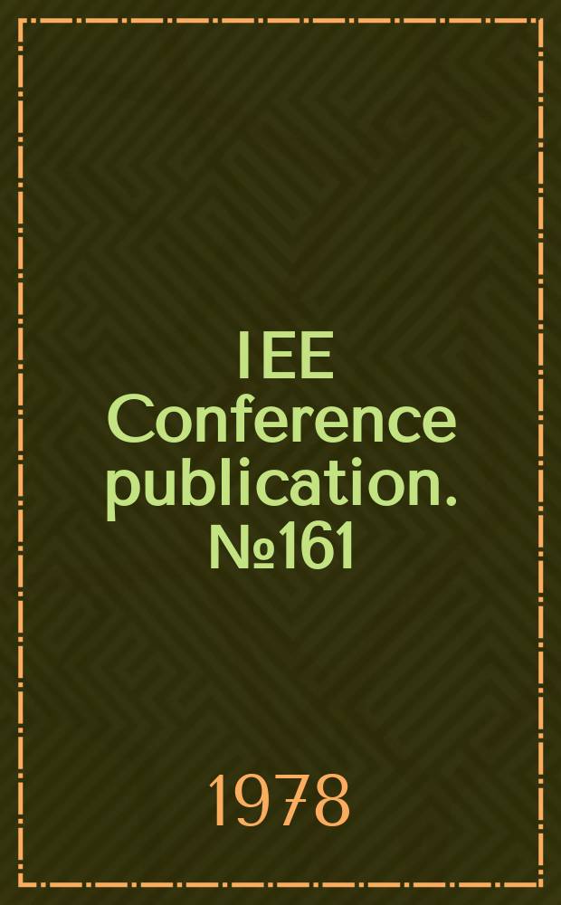 IEE Conference publication. №161 : International conference on centralised control systems, 2d. London