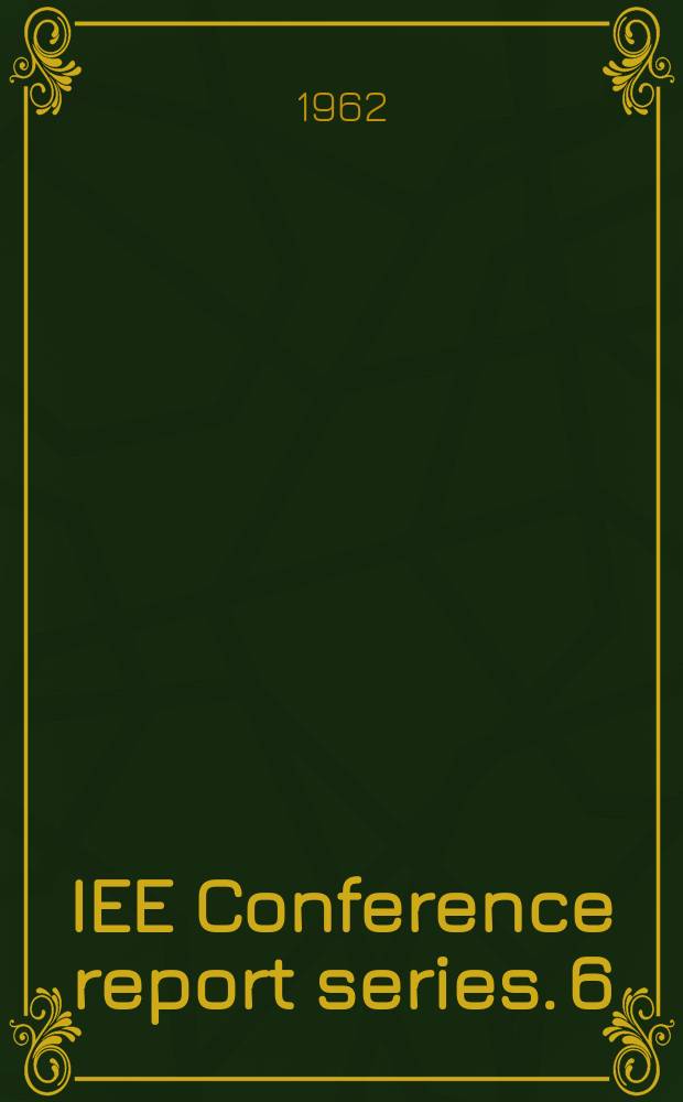 IEE Conference report series. 6 : Plastic- insulated mains cable system