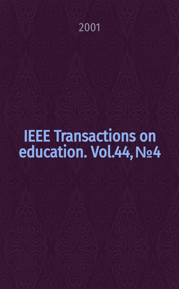 IEEE Transactions on education. Vol.44, №4