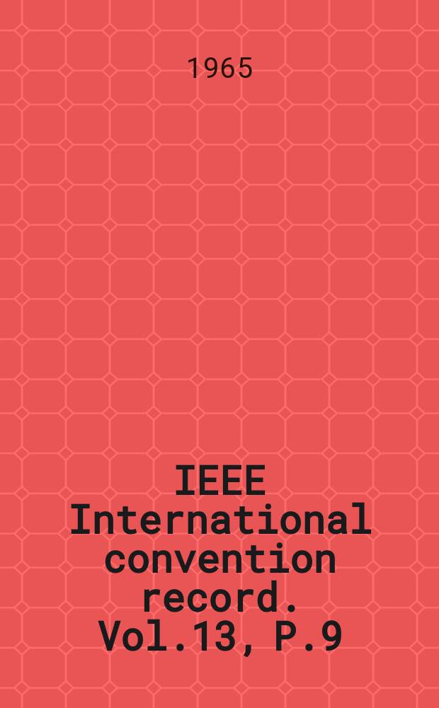 IEEE International convention record. Vol.13, P.9 : (Power)