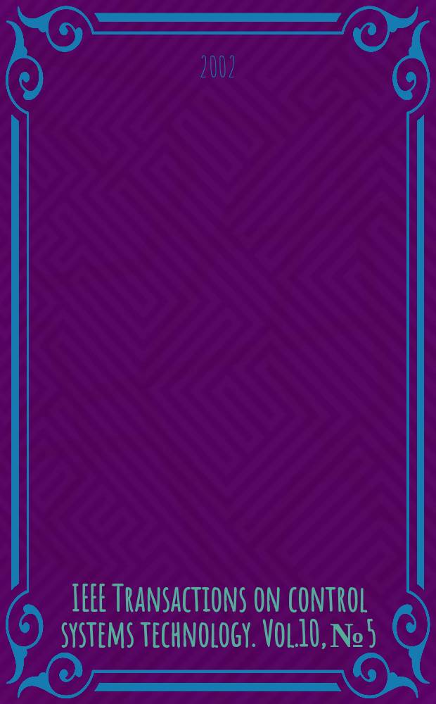 IEEE Transactions on control systems technology. Vol.10, №5