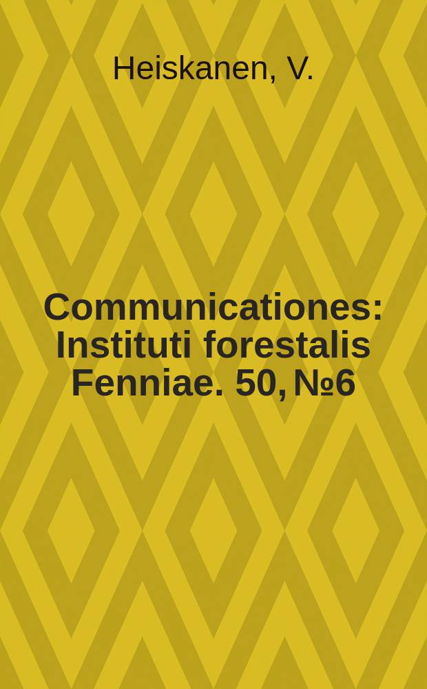 Communicationes : Instituti forestalis Fenniae. 50, №6 : Mittavähennykset mäntysahatukkien mittauksessa