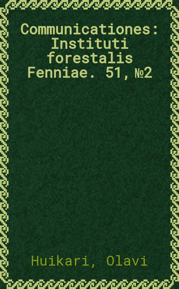 Communicationes : Instituti forestalis Fenniae. 51, №2 : Metsäojitettujen turvemaiden vesitaloutesta
