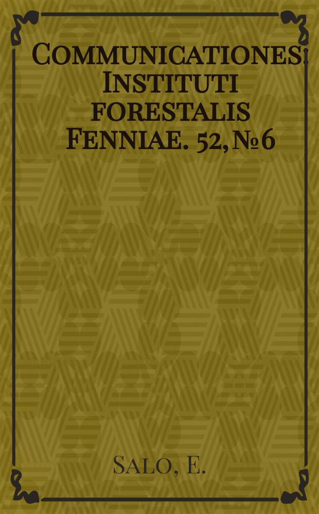 Communicationes : Instituti forestalis Fenniae. 52, №6 : Teollisuuden polttopuun käyttö Suomessa vuosina 1927-1957
