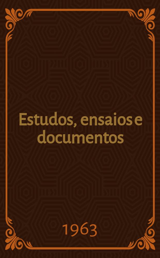 Estudos, ensaios e documentos : A entomofauna dos produtos armazenados