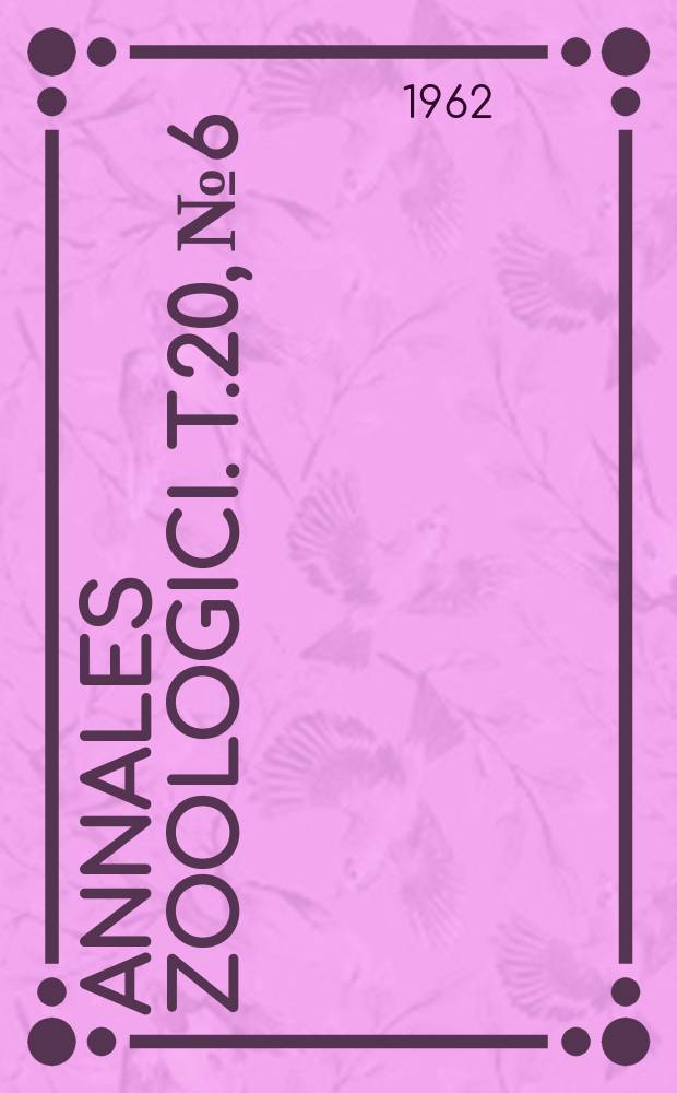 Annales zoologici. T.20, №6 : Beitrag zur Kenntnis der Niphargiden (Amphipoda) Jugoslawiens