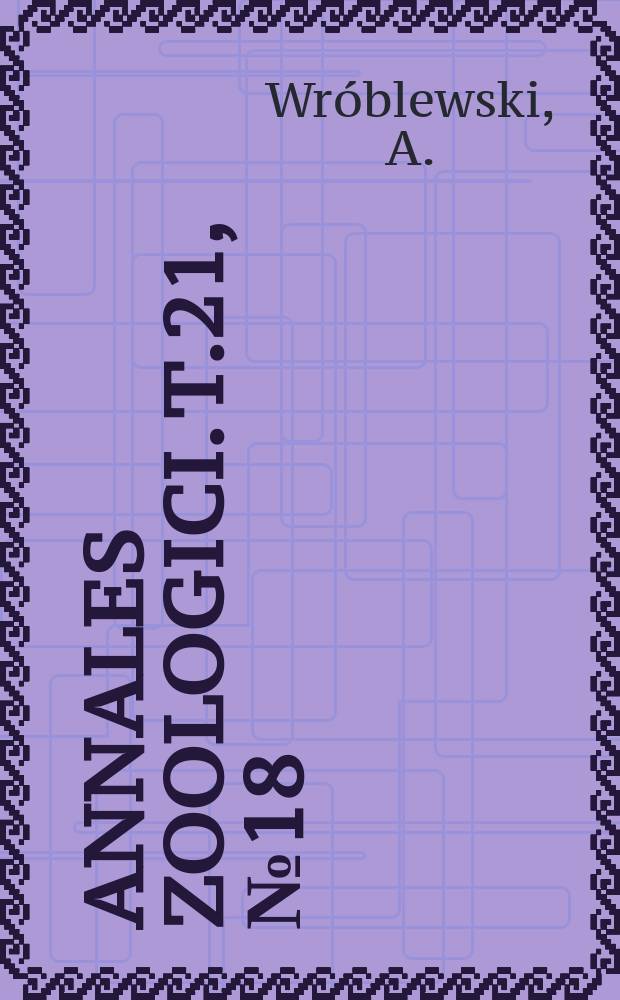 Annales zoologici. T.21, №18 : Notes on Micronectinae from USSR (Heteroptera, Corixidae )