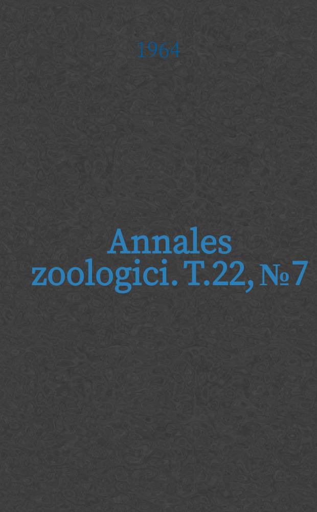 Annales zoologici. T.22, №7 : Revision der Gattungen Tripyla Bastian und Paratripyla gen. n. (Nematoda, Tripylidae)