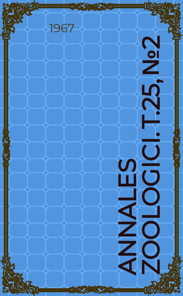 Annales zoologici. T.25, №2 : Zur Systematik der Gattung Gryptostemma H.-S. (Heteroptera)