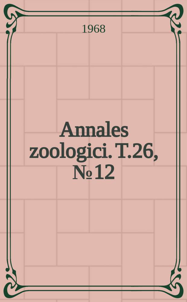 Annales zoologici. T.26, №12 : Descriptions of larvae of Agabus uliginosus (L.) and A. congener (Thunb.) (Coleoptera, Dytiscidae)