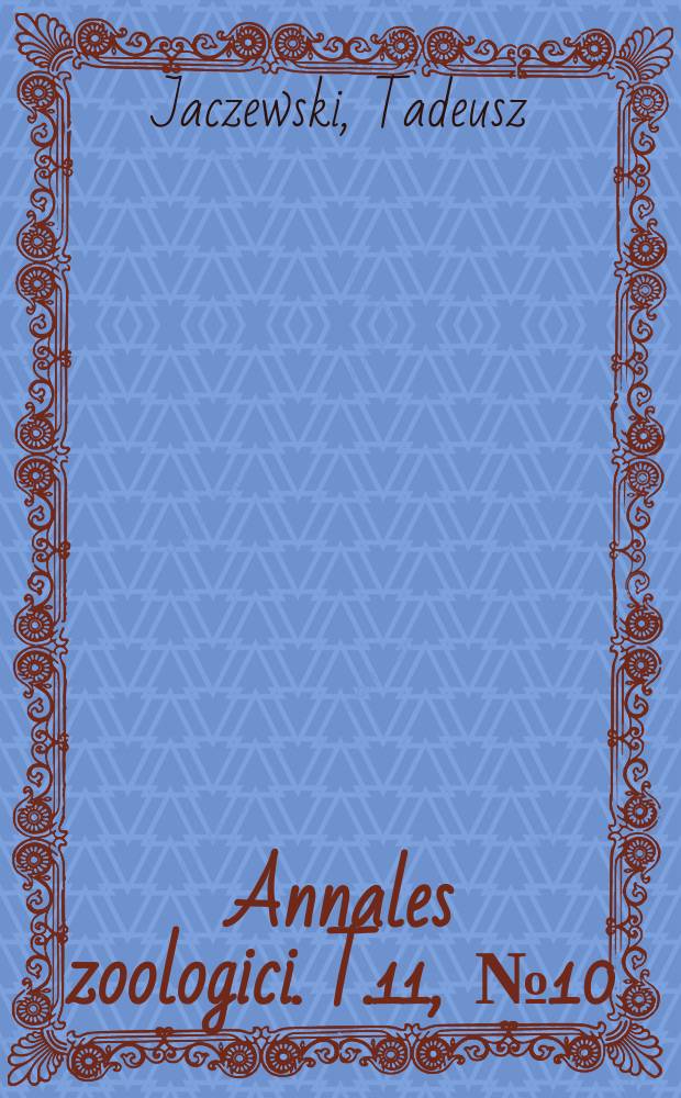 Annales zoologici. T.11, №10 : Contributions to the knowledge of aquatic Heteroptera of Egypt