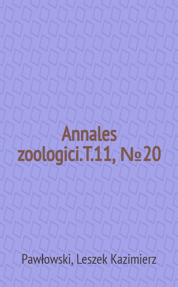 Annales zoologici. T.11, №20 : Über zwei Hirudineenarten: Placobdella roszkowskii Oka und Helobdella scutifera R. Blanchard