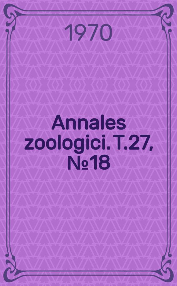 Annales zoologici. T.27, №18 : Psyllidologische Notizen XVIII-XX (Homoptera)