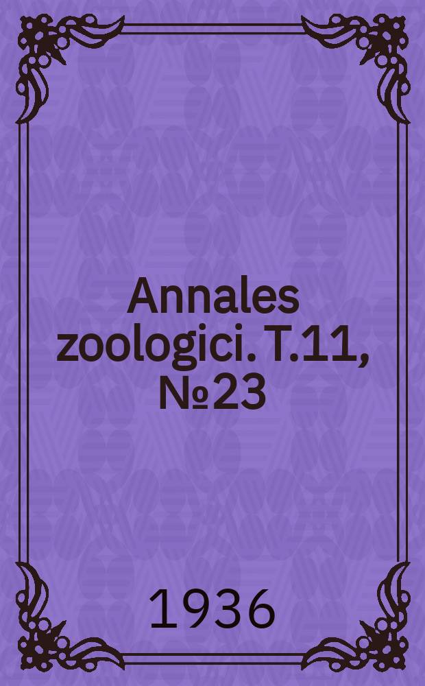 Annales zoologici. T.11, №23 : Lamproglenae der Sowjetunion und ihre geographische Verbreitung