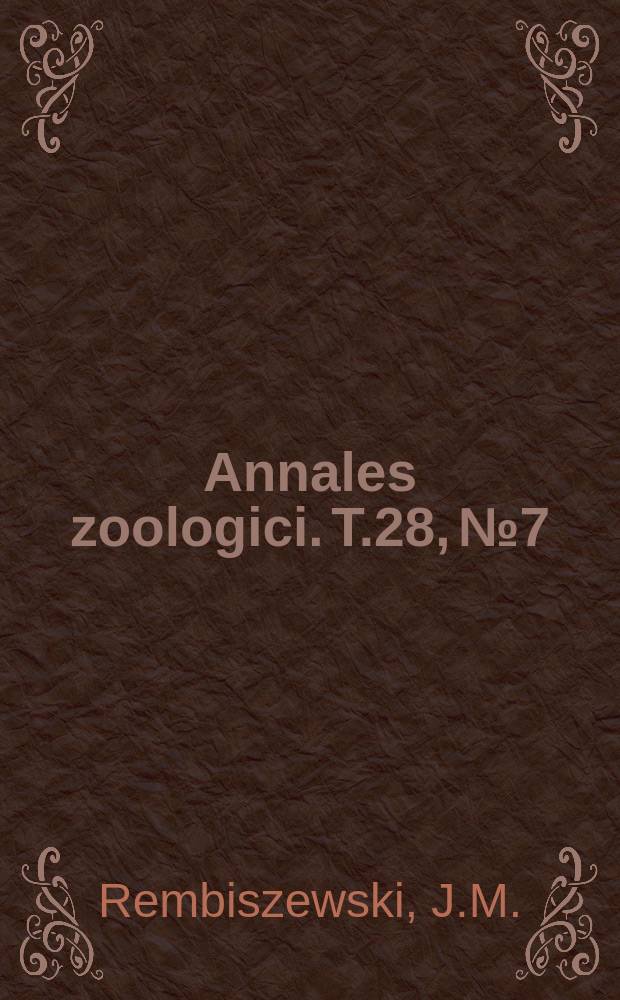 Annales zoologici. T.28, №7 : Population variation in smelt- Osmerus eperlanus (Linnaeus, 1758) (Pisces) in Poland