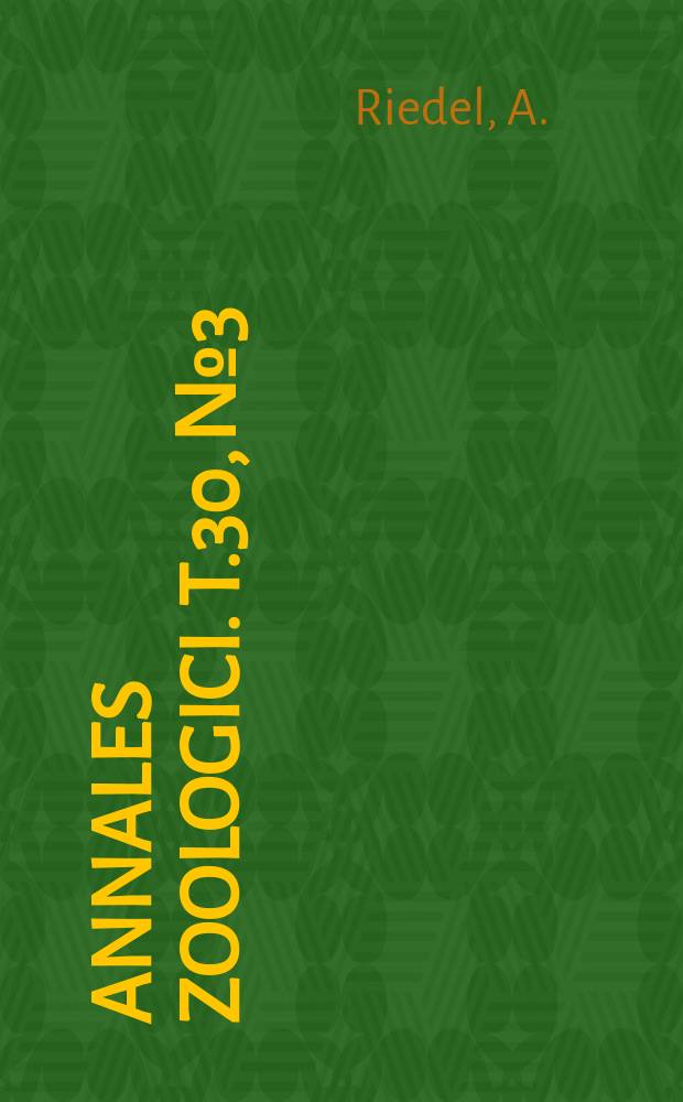 Annales zoologici. T.30, №3 : Catalogue des zonitidés (Gastropoda) du Maghreb