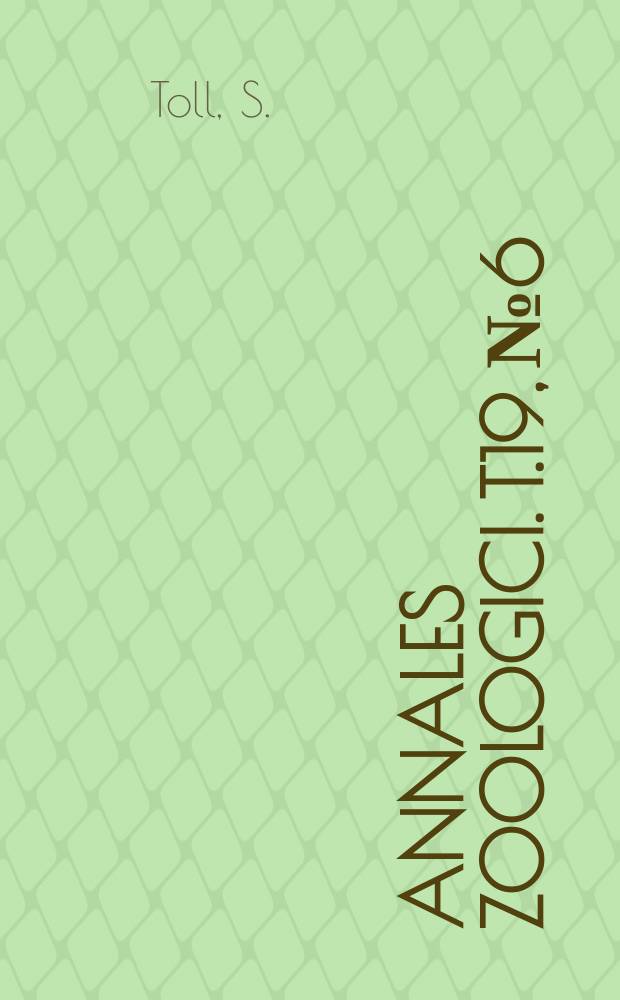 Annales zoologici. T.19, №6 : Studien über die Genitalien einiger Coleophoridae XVIII (Lepidoptera)